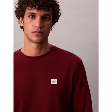 Calvin Klein Jeans Waffle Badge Sweater Red