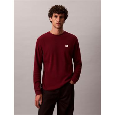 Calvin Klein Jeans Waffle Badge Sweater Red