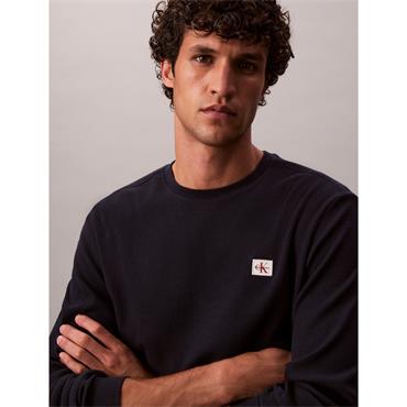 Calvin Klein Jeans Waffle Badge Sweater Black