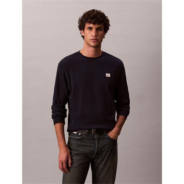 Calvin Klein Jeans Waffle Badge Sweater Black