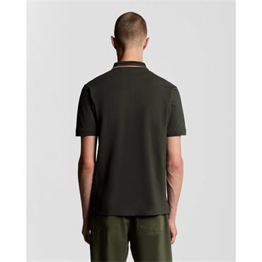 Lyle & Scott Striped Tipped Polo T-Shirt Gunmetal