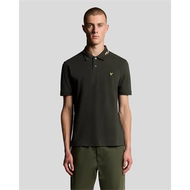 Lyle & Scott Striped Tipped Polo T-Shirt Gunmetal