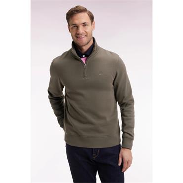 Eden Park Basic 1/4 Zip Sweatshirt Khaki
