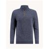 A Fish Named Fred Mock 1/4 Zip Jumper Navy