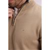 Eden Park Plain Heavy Cotton 1/4 Zip Knit Taupe