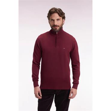 Eden Park Plain Heavy Cotton 1/4 Zip Knit Wine