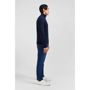 Eden Park Plain Heavy Cotton 1/4 Zip Knit Marine