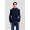 Eden Park Plain Heavy Cotton 1/4 Zip Knit Marine