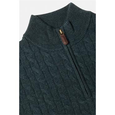Benetti Grant 1/4 Zip Cable Knit Jumper Teal
