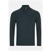 Benetti Grant 1/4 Zip Cable Knit Jumper Teal