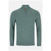 Benetti Grant 1/4 Zip Cable Knit Jumper Sage