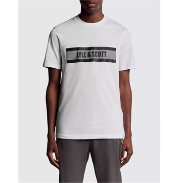 Lyle & Scott Stripe Logo Graphic T-Shirt White