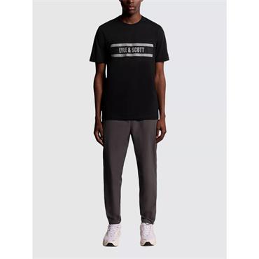 Lyle & Scott Stripe Logo Graphic T-Shirt Black