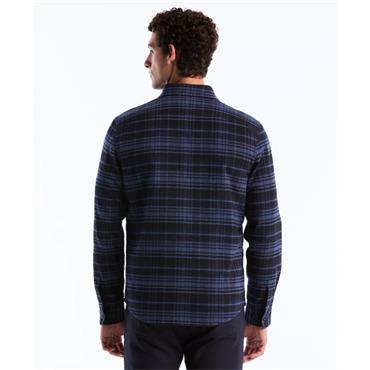 Penguin Plaid Flannel Shacket Navy