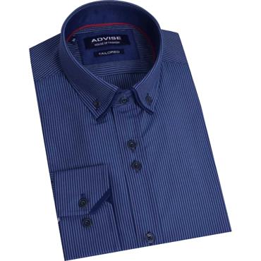 Advise AD910 Double Collar Pin-Stripe Shirt  Navy
