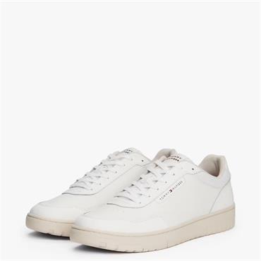 Tommy Hilfiger Basket Core Leather Trainer Ecru