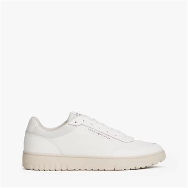 Tommy Hilfiger Basket Core Leather Trainer Ecru