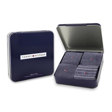 Tommy Hilfiger 4 Pack Socks Tin Giftbox Jeans