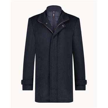 A Fish Named Fred Funnel Neck Coat Navy