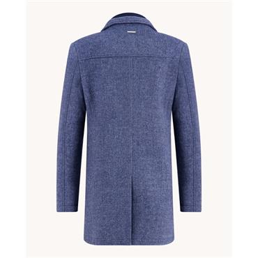 A Fish Named Fred Funnel Neck Coat Blue