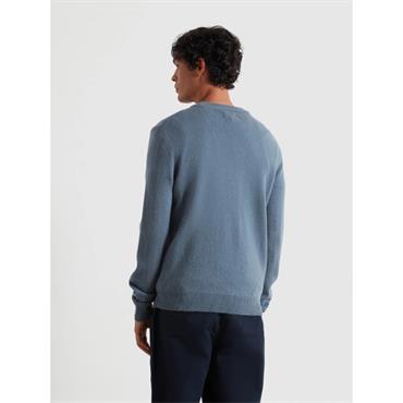 Farah Maidstone Lambswool Crew Neck Jumper Blue