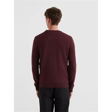 Farah Maidstone Lambswool Crew Neck Jumper Bordeaux