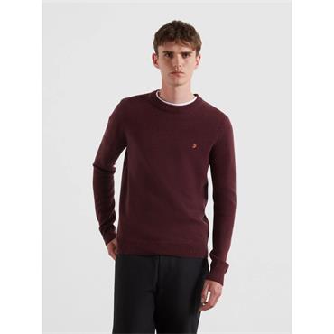 Farah Maidstone Lambswool Crew Neck Jumper Bordeaux