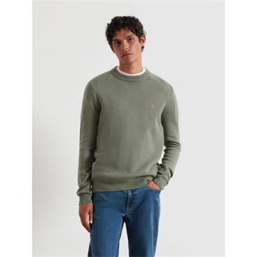 Farah Maidstone Lambswool Crew Neck Jumper Tarragon Green