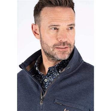 Pre-End Leander 1/4 Zip Sweat Navy