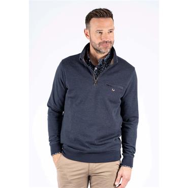 Pre-End Leander 1/4 Zip Sweat Navy