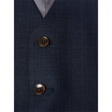Daniel Grahame Tonal Check Waistcoat Navy