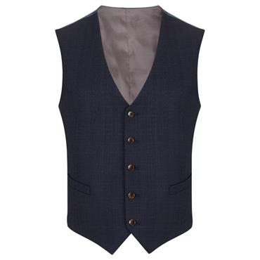 Daniel Grahame Tonal Check Waistcoat Navy