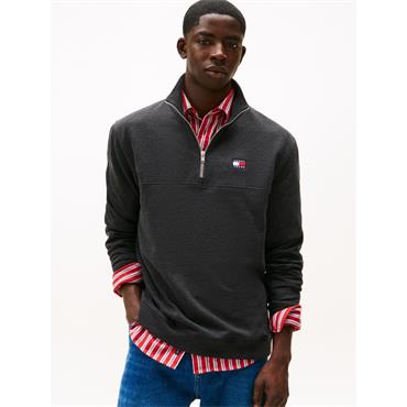 Tommy Jeans Badge 1/2 Zip Sweat Black