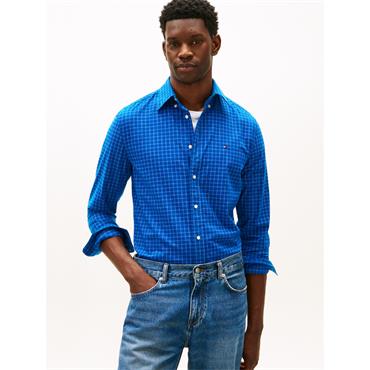 Tommy Hilfiger Core Tatterstall Poplin Check Shirt Indigo