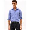 Tommy Hilfiger Flex Poplin Gingham Shirt Wedge Blue