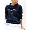 Tommy Hilfiger Embriodered Signature Logo Hoody Navy