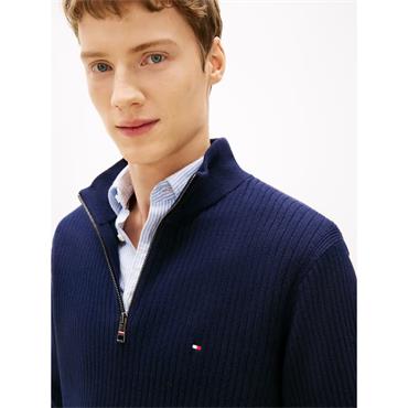 Tommy Hilfiger Quater-Zip Pima Cotton/Cashmere Knit   Navy