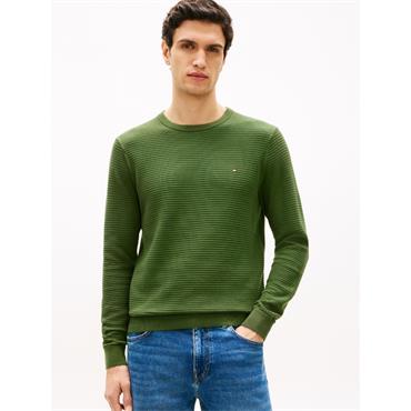 Tommy Hilfiger Seasonal Structure Crew Neck Jumper Pine