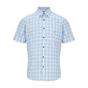 Drifter Ivano Check Short Sleeve Shirt Blue