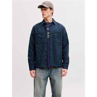 Jack & Jones Rayle Solid Linen Overshirt Navy