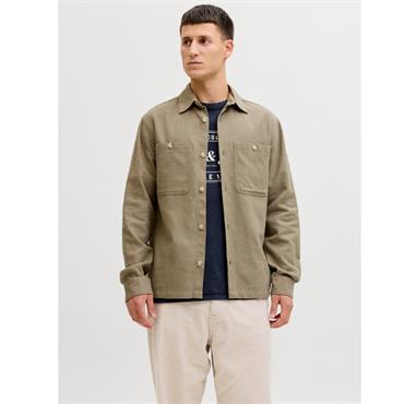 Jack & Jones Rayle Solid Linen Overshirt Khaki