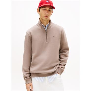 Tommy Jeans Regular-Fit Mock Neck Fleece Mink