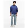 Tommy Jeans Regular-Fit Mock Neck Fleece Blue Storm