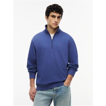 Tommy Jeans Regular-Fit Mock Neck Fleece Blue Storm
