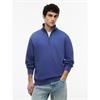 Tommy Jeans Regular-Fit Mock Neck Fleece Blue Storm