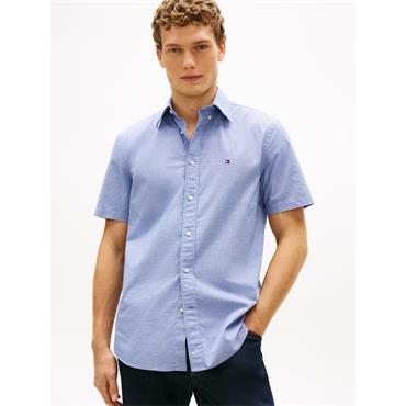 Tommy Hilfiger Flex Houndstooth Short Sleeve Shirt Wedge Blue