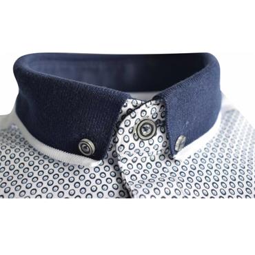 Tom Penn TPP977 Front Printed Polo Wht-Sky