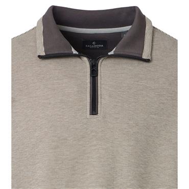 Casa Moda Quater Zip Sweatshirt Taupe