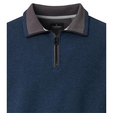Casa Moda Quater Zip Sweatshirt Blue
