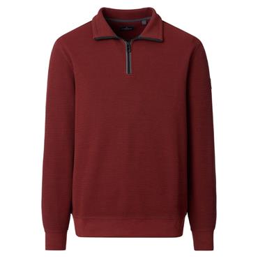 Casa Moda Quater Zip Sweatshirt Brick